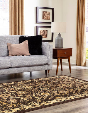 Brown 7' 1 x 10' Espahan Rectangle Area Rug 100% Polypropylene Stain Resistant Carpet With Cotton Backing Vivid Colorful Traditional Interior Design for Sale at Rug Engine