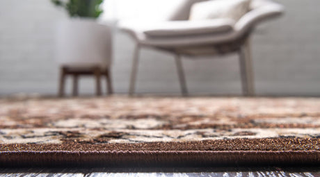 Brown 7' 1 x 10' Espahan Rectangle Area Rug 100% Polypropylene Stain Resistant Carpet With Cotton Backing Vivid Colorful Traditional Interior Design for Sale at Rug Engine