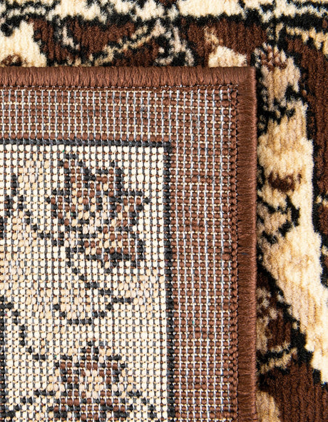 Brown 9' x 12' Espahan Rectangle Area Rug 100% Polypropylene Stain Resistant Carpet With Cotton Backing Vivid Colorful Traditional Interior Design for Sale at Rug Engine