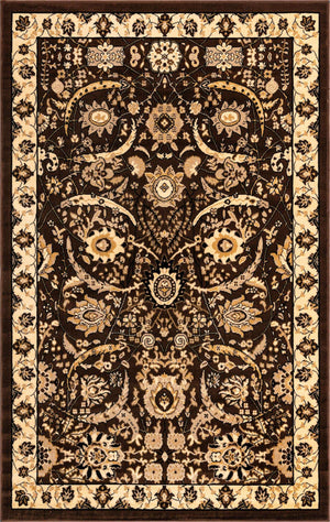 Brown 5' 3 x 8' Espahan Rectangle Area Rug 100% Polypropylene Stain Resistant Carpet With Cotton Backing Vivid Colorful Traditional Interior Design for Sale at Rug Engine
