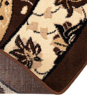 Brown 7' 10 x 7' 10 Espahan Round Area Rug 100% Polypropylene Stain Resistant Carpet With Cotton Backing Vivid Colorful Traditional Interior Design for Sale at Rug Engine