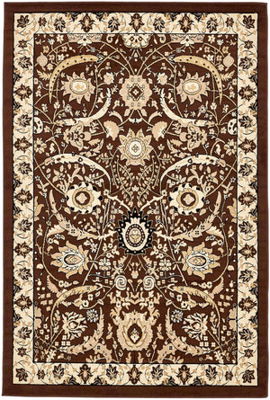Brown 6' 1 x 9' Espahan Rectangle Area Rug 100% Polypropylene Stain Resistant Carpet With Cotton Backing Vivid Colorful Traditional Interior Design for Sale at Rug Engine