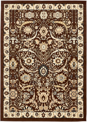 Brown 7' 1 x 10' Espahan Rectangle Area Rug 100% Polypropylene Stain Resistant Carpet With Cotton Backing Vivid Colorful Traditional Interior Design for Sale at Rug Engine