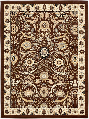 Brown 9' x 12' Espahan Rectangle Area Rug 100% Polypropylene Stain Resistant Carpet With Cotton Backing Vivid Colorful Traditional Interior Design for Sale at Rug Engine
