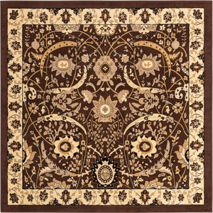 Brown 7' 10 x 7' 10 Espahan Square Area Rug 100% Polypropylene Stain Resistant Carpet With Cotton Backing Vivid Colorful Traditional Interior Design for Sale at Rug Engine