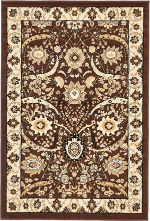 Brown 4' 1 x 6' 1 Espahan Rectangle Area Rug 100% Polypropylene Stain Resistant Carpet With Cotton Backing Vivid Colorful Traditional Interior Design for Sale at Rug Engine