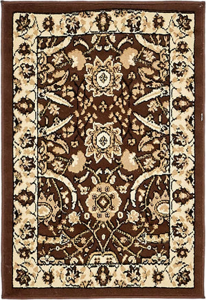 Brown 2' x 3' 1 Espahan Rectangle Area Rug 100% Polypropylene Stain Resistant Carpet With Cotton Backing Vivid Colorful Traditional Interior Design for Sale at Rug Engine