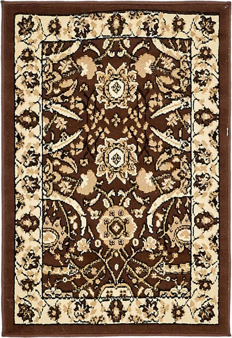 Brown 2' x 3' 1 Espahan Rectangle Area Rug 100% Polypropylene Stain Resistant Carpet With Cotton Backing Vivid Colorful Traditional Interior Design for Sale at Rug Engine