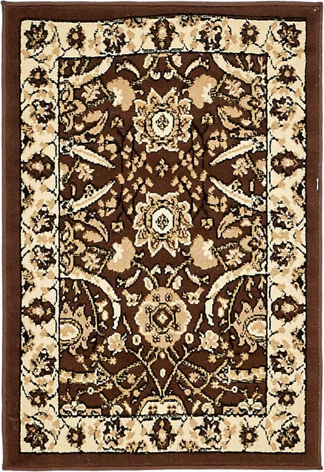 Brown 2' x 3' 1 Espahan Rectangle Area Rug 100% Polypropylene Stain Resistant Carpet With Cotton Backing Vivid Colorful Traditional Interior Design for Sale at Rug Engine