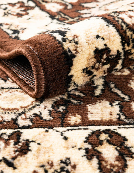 Brown 2' 7 x 10' Espahan Runner Area Rug 100% Polypropylene Stain Resistant Carpet With Cotton Backing Vivid Colorful Traditional Interior Design for Sale at Rug Engine