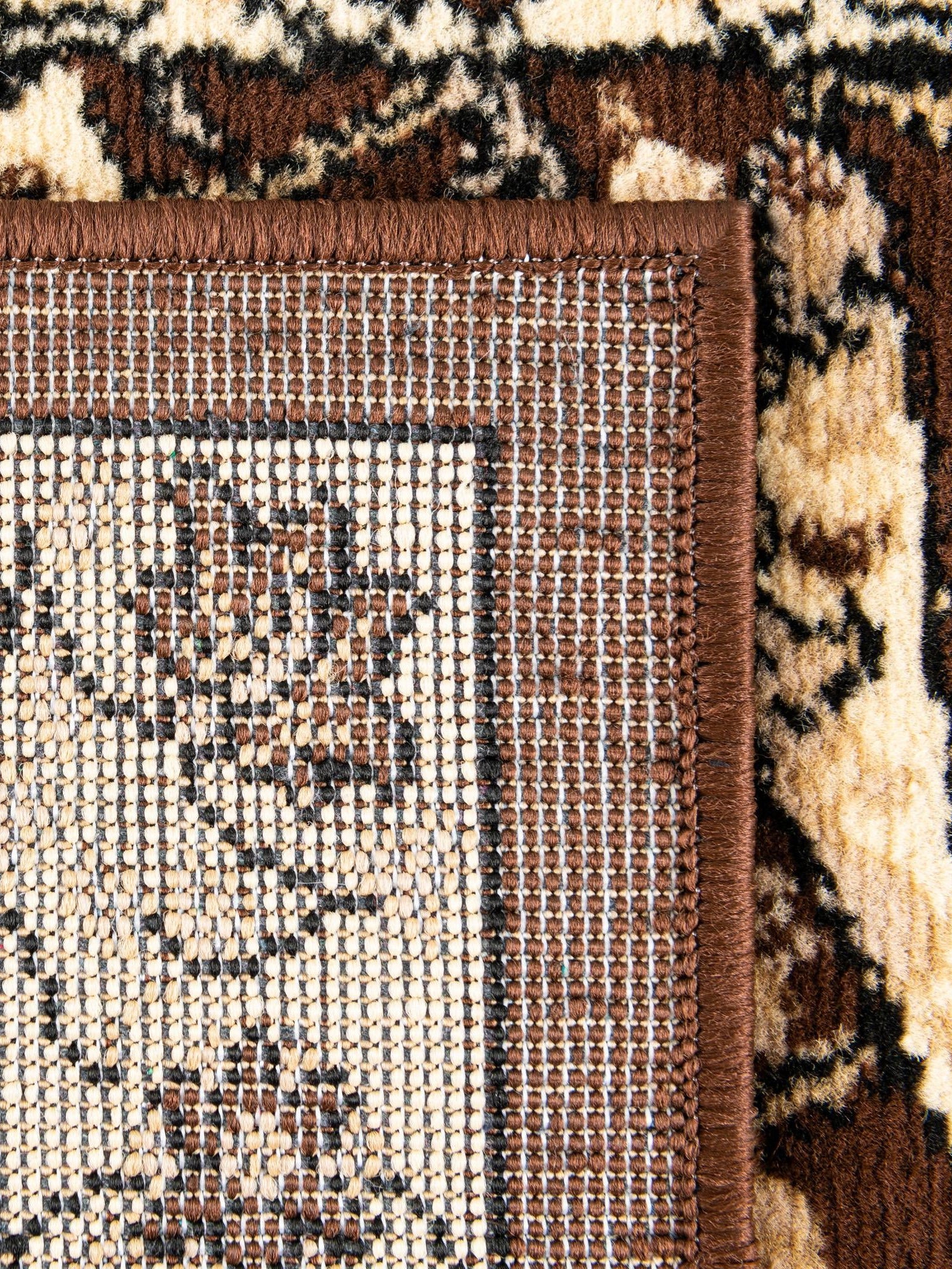 Brown 2' x 8' 2 Espahan Runner Area Rug 100% Polypropylene Stain Resistant Carpet With Cotton Backing Vivid Colorful Traditional Interior Design for Sale at Rug Engine