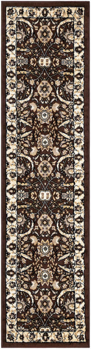 Brown 2' x 8' 2 Espahan Runner Area Rug 100% Polypropylene Stain Resistant Carpet With Cotton Backing Vivid Colorful Traditional Interior Design for Sale at Rug Engine