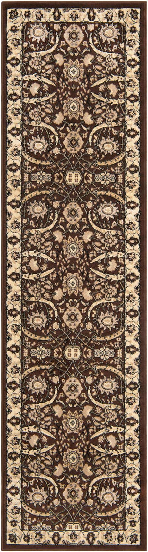 Brown 2' 7 x 10' Espahan Runner Area Rug 100% Polypropylene Stain Resistant Carpet With Cotton Backing Vivid Colorful Traditional Interior Design for Sale at Rug Engine