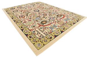 Cream 10' x 13' 1 Espahan Rectangle Area Rug 100% Polypropylene Stain Resistant Carpet With Cotton Backing Vivid Colorful Traditional Interior Design for Sale at Rug Engine