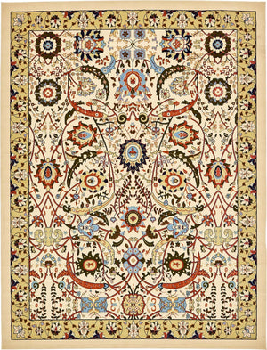 Cream 10' x 13' 1 Espahan Rectangle Area Rug 100% Polypropylene Stain Resistant Carpet With Cotton Backing Vivid Colorful Traditional Interior Design for Sale at Rug Engine