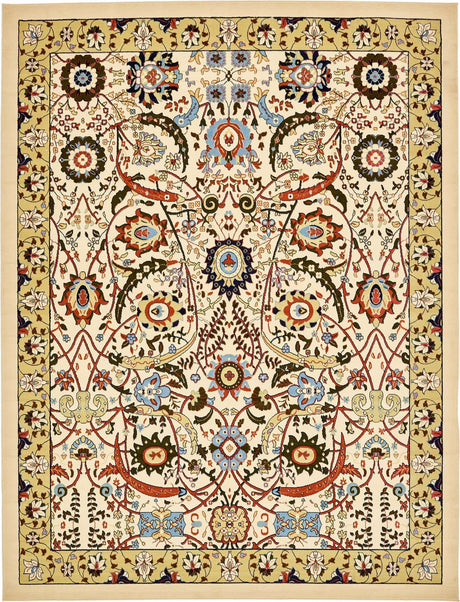 Cream 10' x 13' 1 Espahan Rectangle Area Rug 100% Polypropylene Stain Resistant Carpet With Cotton Backing Vivid Colorful Traditional Interior Design for Sale at Rug Engine