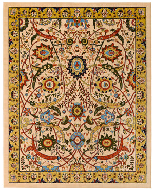 Cream 7' 10 x 10' Espahan Rectangle Area Rug 100% Polypropylene Stain Resistant Carpet With Cotton Backing Vivid Colorful Traditional Interior Design for Sale at Rug Engine