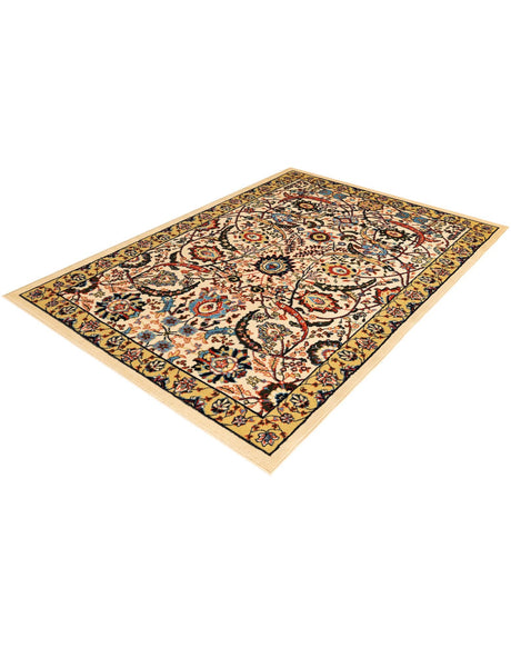 Cream 5' 3 x 8' Espahan Rectangle Area Rug 100% Polypropylene Stain Resistant Carpet With Cotton Backing Vivid Colorful Traditional Interior Design for Sale at Rug Engine