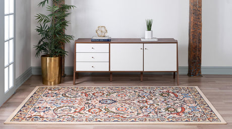 Cream 7' 10 x 10' Espahan Rectangle Area Rug 100% Polypropylene Stain Resistant Carpet With Cotton Backing Vivid Colorful Traditional Interior Design for Sale at Rug Engine