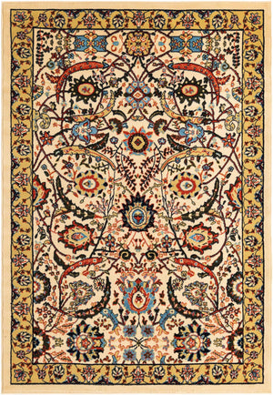 Cream 5' 3 x 8' Espahan Rectangle Area Rug 100% Polypropylene Stain Resistant Carpet With Cotton Backing Vivid Colorful Traditional Interior Design for Sale at Rug Engine