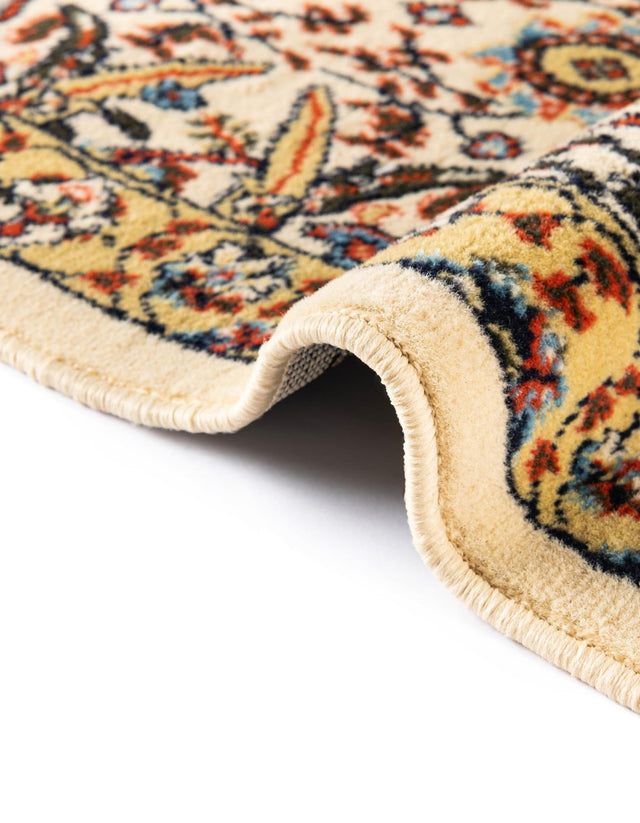 Cream 7' 10 x 7' 10 Espahan Round Area Rug 100% Polypropylene Stain Resistant Carpet With Cotton Backing Vivid Colorful Traditional Interior Design for Sale at Rug Engine