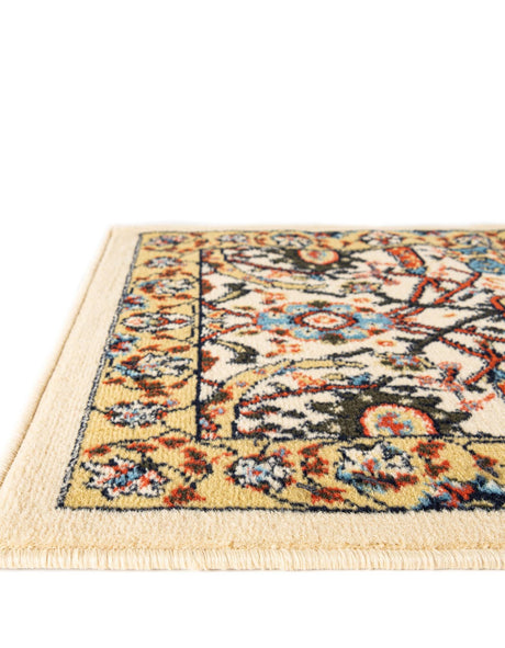 Cream 7' 10 x 7' 10 Espahan Square Area Rug 100% Polypropylene Stain Resistant Carpet With Cotton Backing Vivid Colorful Traditional Interior Design for Sale at Rug Engine