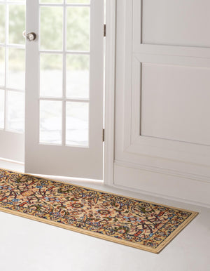 Cream 2' x 8' 2 Espahan Runner Area Rug 100% Polypropylene Stain Resistant Carpet With Cotton Backing Vivid Colorful Traditional Interior Design for Sale at Rug Engine