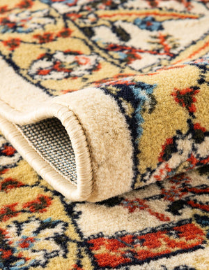 Cream 2' 7 x 10' Espahan Runner Area Rug 100% Polypropylene Stain Resistant Carpet With Cotton Backing Vivid Colorful Traditional Interior Design for Sale at Rug Engine