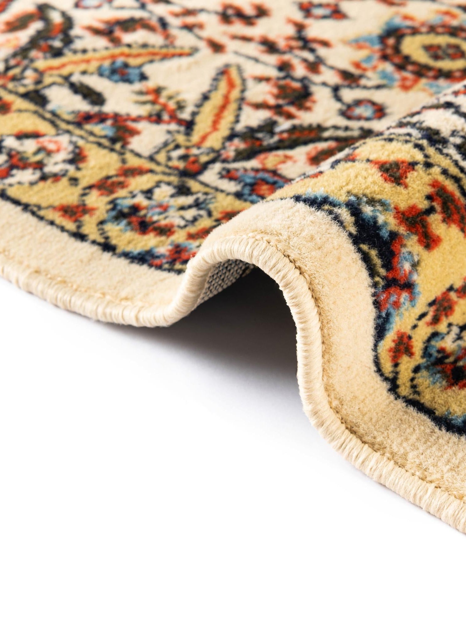 Cream 2' x 8' 2 Espahan Runner Area Rug 100% Polypropylene Stain Resistant Carpet With Cotton Backing Vivid Colorful Traditional Interior Design for Sale at Rug Engine