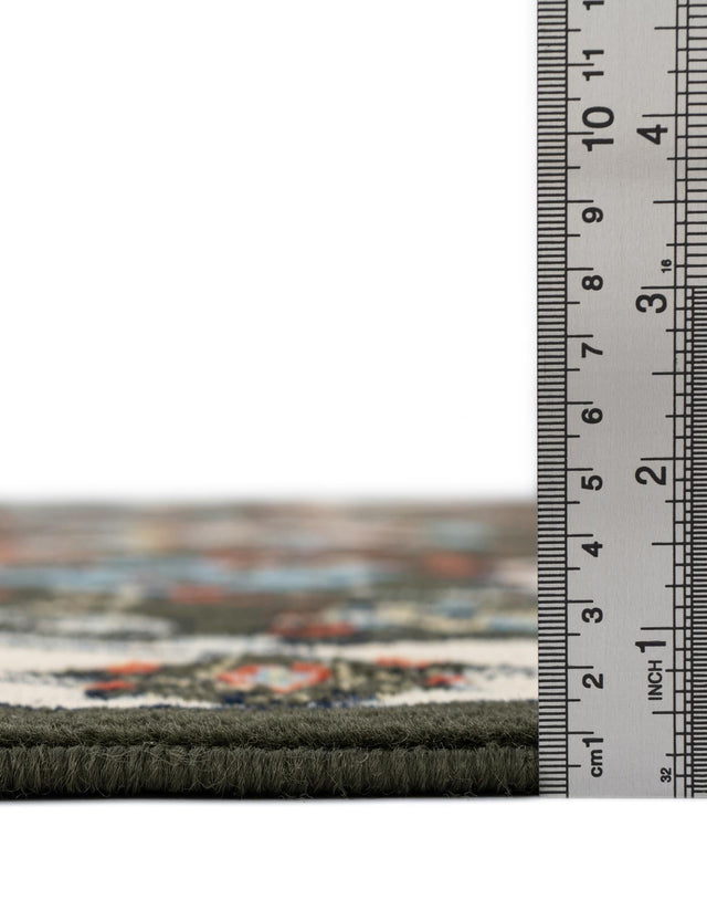 Green 7' 1 x 10' Espahan Rectangle Area Rug 100% Polypropylene Stain Resistant Carpet With Cotton Backing Vivid Colorful Traditional Interior Design for Sale at Rug Engine