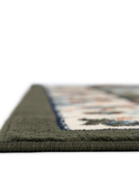 Green 9' x 12' Espahan Rectangle Area Rug 100% Polypropylene Stain Resistant Carpet With Cotton Backing Vivid Colorful Traditional Interior Design for Sale at Rug Engine