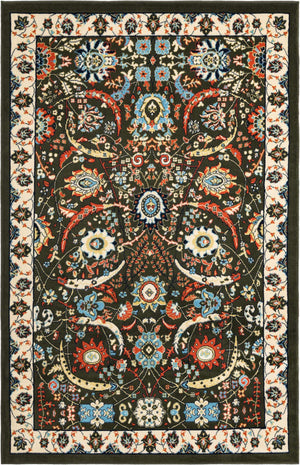 Green 5' 3 x 8' Espahan Rectangle Area Rug 100% Polypropylene Stain Resistant Carpet With Cotton Backing Vivid Colorful Traditional Interior Design for Sale at Rug Engine