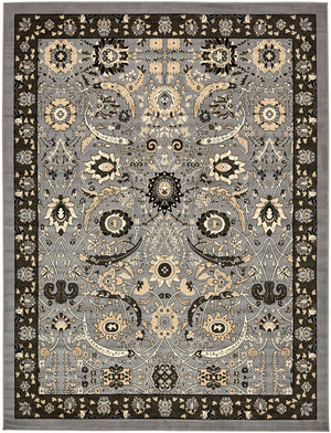 Dark Gray 10' x 13' 1 Espahan Rectangle Area Rug 100% Polypropylene Stain Resistant Carpet With Cotton Backing Vivid Colorful Traditional Interior Design for Sale at Rug Engine