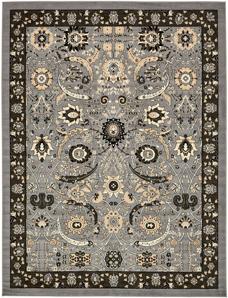 Dark Gray 10' x 13' 1 Espahan Rectangle Area Rug 100% Polypropylene Stain Resistant Carpet With Cotton Backing Vivid Colorful Traditional Interior Design for Sale at Rug Engine
