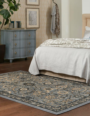 Dark Gray 2' x 3' 1 Espahan Rectangle Area Rug 100% Polypropylene Stain Resistant Carpet With Cotton Backing Vivid Colorful Traditional Interior Design for Sale at Rug Engine