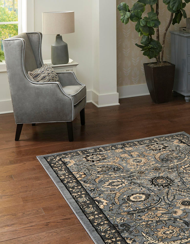 Dark Gray 10' x 13' 1 Espahan Rectangle Area Rug 100% Polypropylene Stain Resistant Carpet With Cotton Backing Vivid Colorful Traditional Interior Design for Sale at Rug Engine