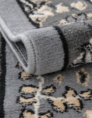Dark Gray 6' 1 x 9' Espahan Rectangle Area Rug 100% Polypropylene Stain Resistant Carpet With Cotton Backing Vivid Colorful Traditional Interior Design for Sale at Rug Engine
