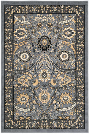 Dark Gray 4' 1 x 6' 1 Espahan Rectangle Area Rug 100% Polypropylene Stain Resistant Carpet With Cotton Backing Vivid Colorful Traditional Interior Design for Sale at Rug Engine