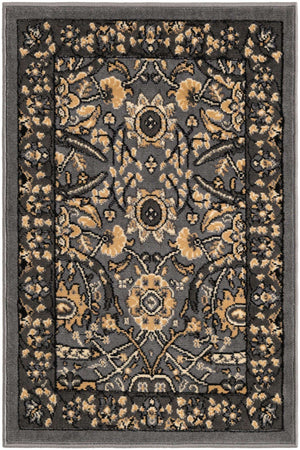 Dark Gray 2' x 3' 1 Espahan Rectangle Area Rug 100% Polypropylene Stain Resistant Carpet With Cotton Backing Vivid Colorful Traditional Interior Design for Sale at Rug Engine