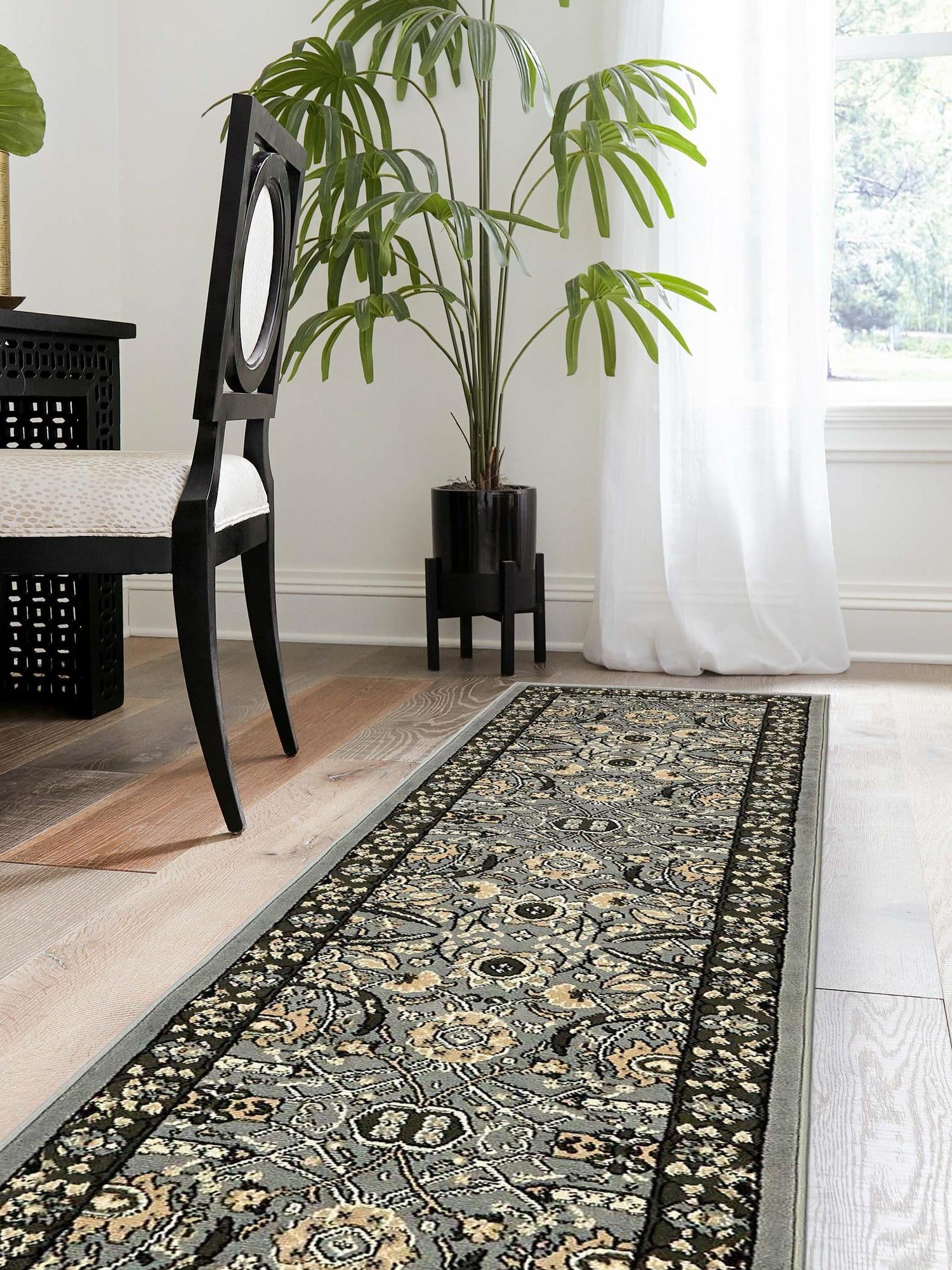 Dark Gray 2' x 8' 2 Espahan Runner Area Rug 100% Polypropylene Stain Resistant Carpet With Cotton Backing Vivid Colorful Traditional Interior Design for Sale at Rug Engine