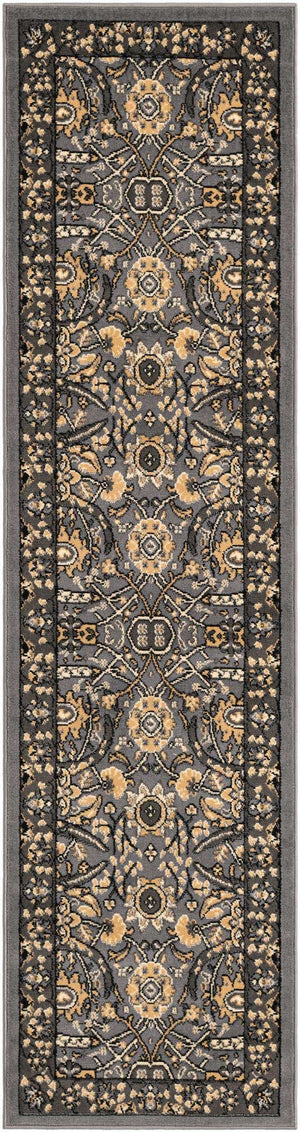 Dark Gray 2' x 8' 2 Espahan Runner Area Rug 100% Polypropylene Stain Resistant Carpet With Cotton Backing Vivid Colorful Traditional Interior Design for Sale at Rug Engine
