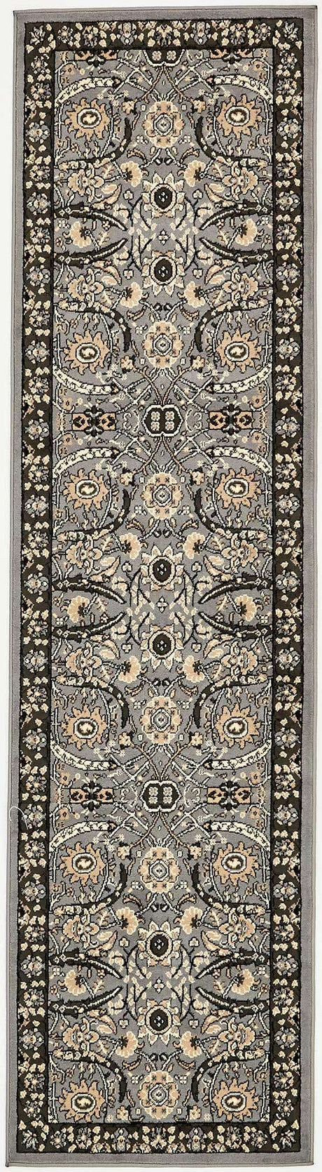 Dark Gray 2' 7 x 10' Espahan Runner Area Rug 100% Polypropylene Stain Resistant Carpet With Cotton Backing Vivid Colorful Traditional Interior Design for Sale at Rug Engine