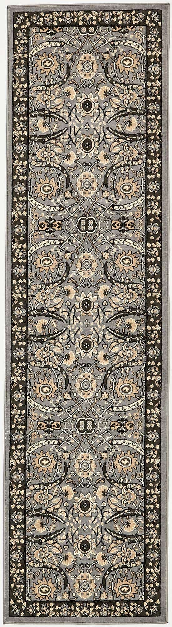 Dark Gray 2' 7 x 10' Espahan Runner Area Rug 100% Polypropylene Stain Resistant Carpet With Cotton Backing Vivid Colorful Traditional Interior Design for Sale at Rug Engine