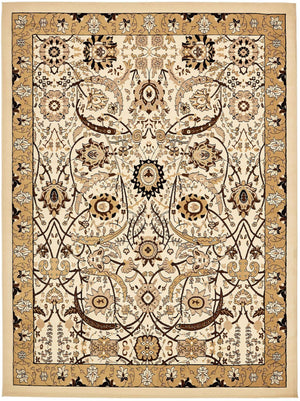 Ivory 10' x 13' 1 Espahan Rectangle Area Rug 100% Polypropylene Stain Resistant Carpet With Cotton Backing Vivid Colorful Traditional Interior Design for Sale at Rug Engine