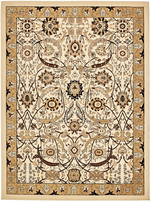 Ivory 10' x 13' 1 Espahan Rectangle Area Rug 100% Polypropylene Stain Resistant Carpet With Cotton Backing Vivid Colorful Traditional Interior Design for Sale at Rug Engine