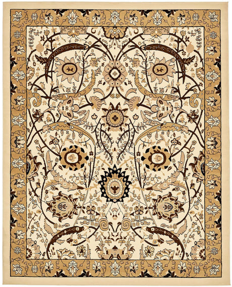 Ivory 7' 10 x 10' Espahan Rectangle Area Rug 100% Polypropylene Stain Resistant Carpet With Cotton Backing Vivid Colorful Traditional Interior Design for Sale at Rug Engine