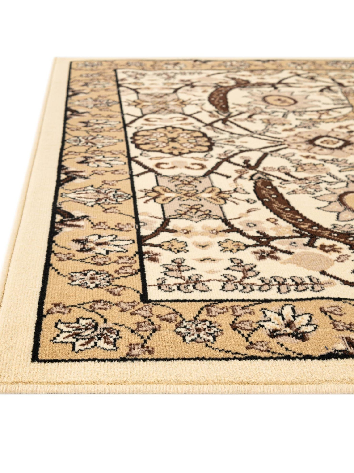 Ivory 2' x 3' 1 Espahan Rectangle Area Rug 100% Polypropylene Stain Resistant Carpet With Cotton Backing Vivid Colorful Traditional Interior Design for Sale at Rug Engine