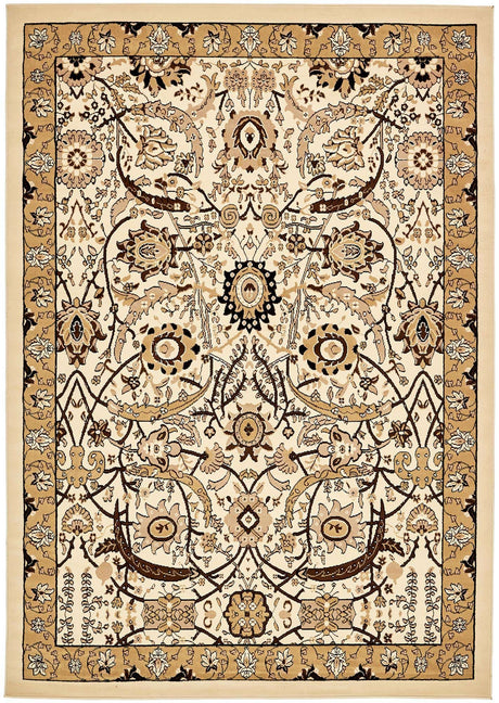 Ivory 7' 1 x 10' Espahan Rectangle Area Rug 100% Polypropylene Stain Resistant Carpet With Cotton Backing Vivid Colorful Traditional Interior Design for Sale at Rug Engine