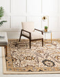Ivory 7' 10 x 7' 10 Espahan Square Area Rug 100% Polypropylene Stain Resistant Carpet With Cotton Backing Vivid Colorful Traditional Interior Design for Sale at Rug Engine