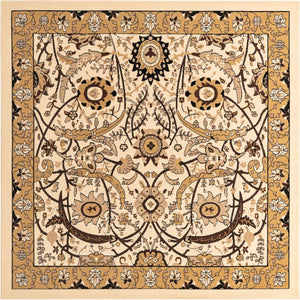 Ivory 7' 10 x 7' 10 Espahan Square Area Rug 100% Polypropylene Stain Resistant Carpet With Cotton Backing Vivid Colorful Traditional Interior Design for Sale at Rug Engine